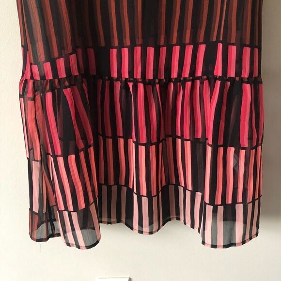 Apt.9 Sleeveless Multicolor Sheer Ruffle Dress/Swimsuit Coverup Size Medium - Picture 6 of 10